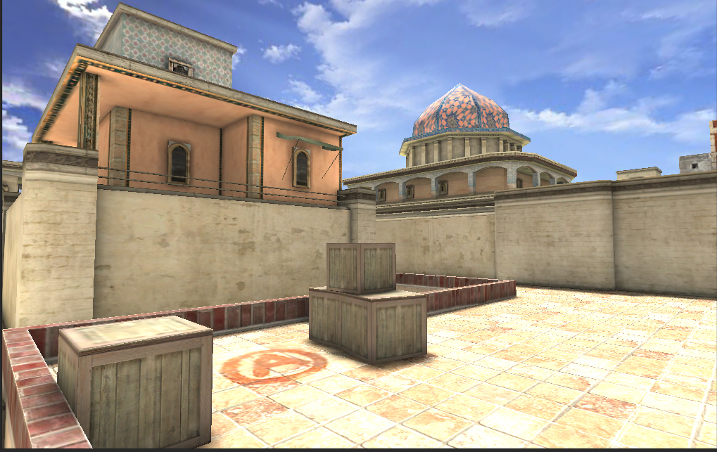 3D environment art — courtyard and dome in game