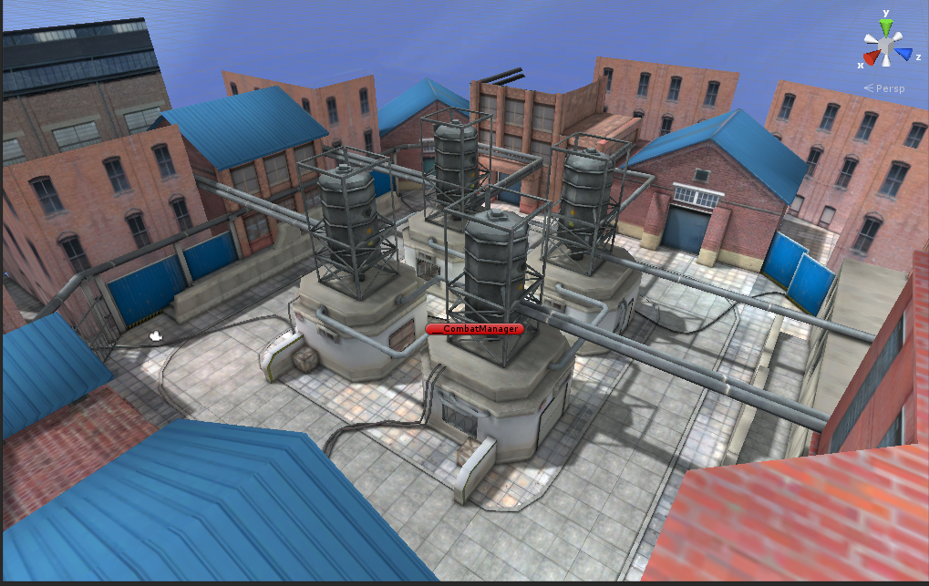 3D environment art — industrial facility with process tanks