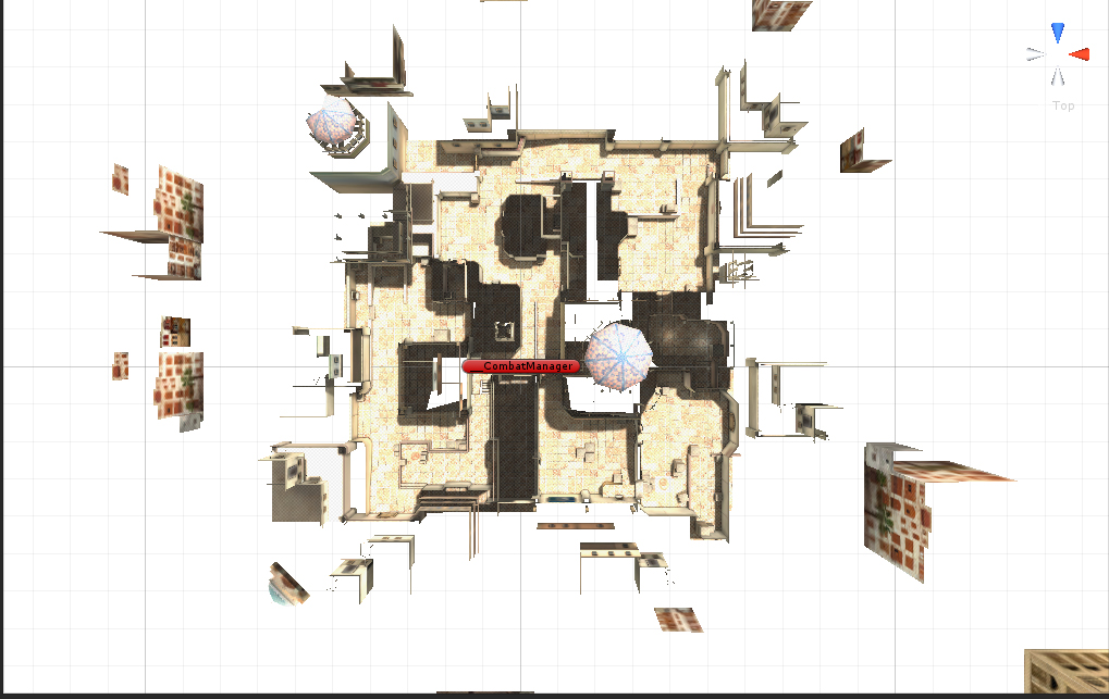 3D environment art — top-down interior layout