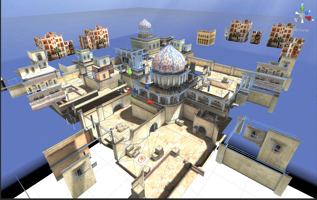 3D environment art — isometric view of a finished level